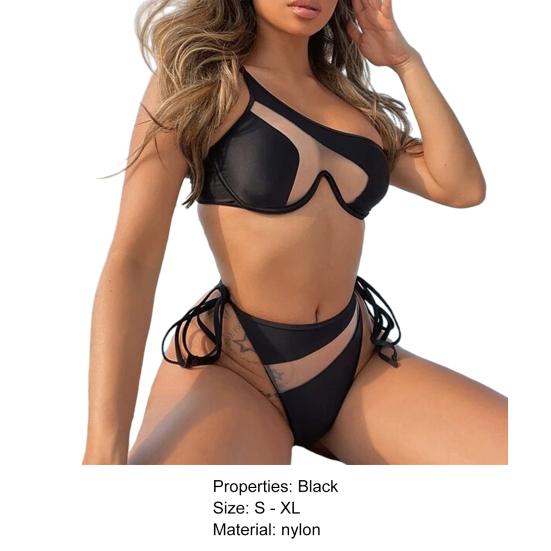 1 комплект купальника бикини, мягкий износостойкий нейлоновый женский купальный костюм, пляжная одежда