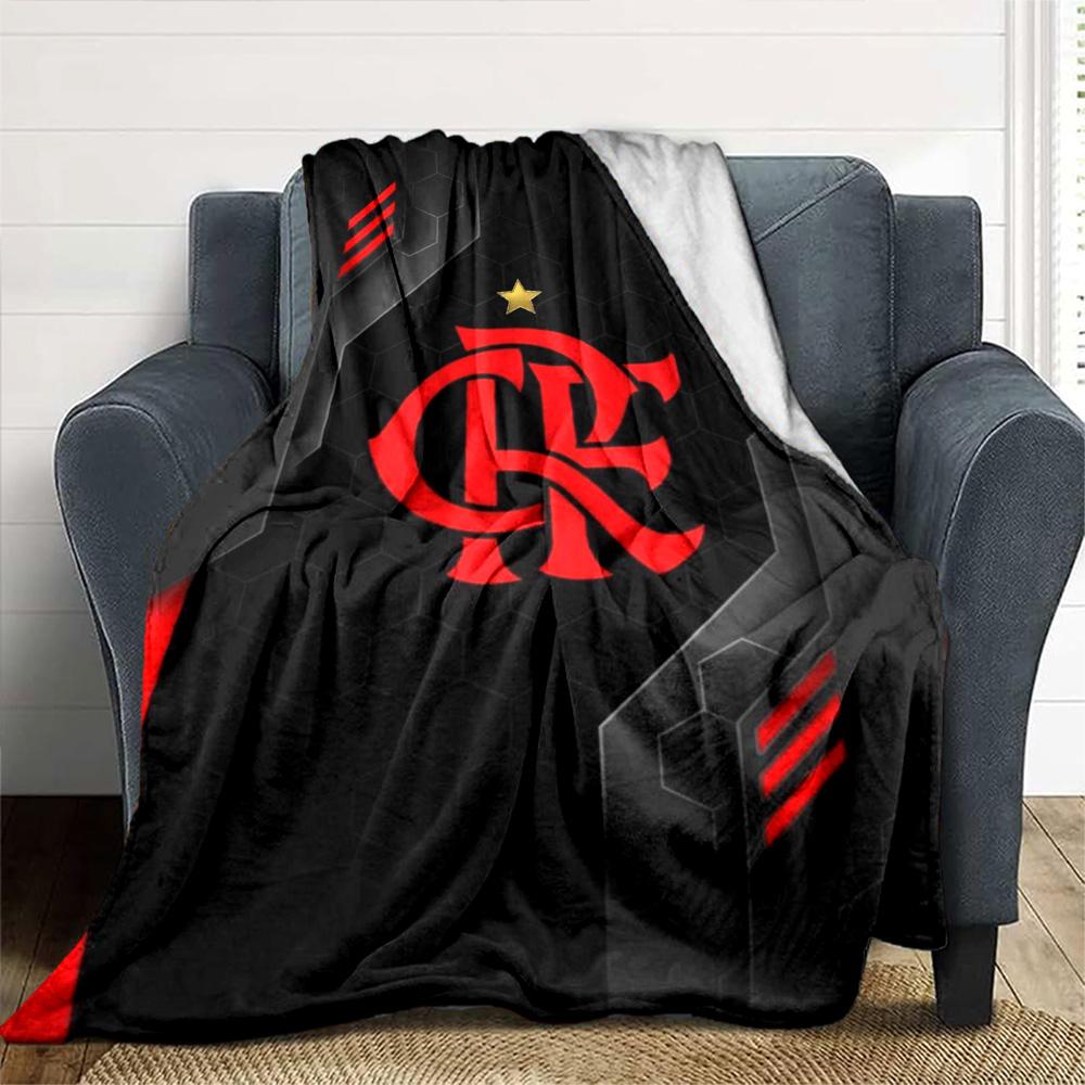 Flamengo logo Print Flannel Blanket High Quality Warm Comfortable Cover for All Seasons Perfect for Gifts Home Decor