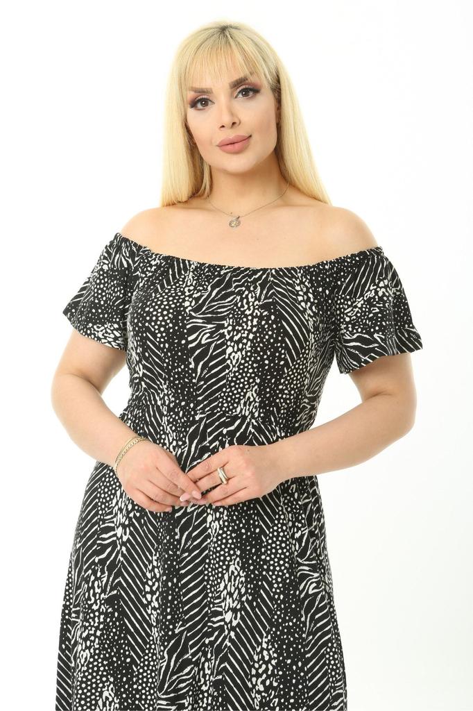 Женское платье большого размера Платье Мадонны с воротником и ремнем в симметричную полоску