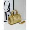 Woven Quilted Leather Tote Bag Women Soft Structured Shoulder Crossbody With Zip Interior Pockets