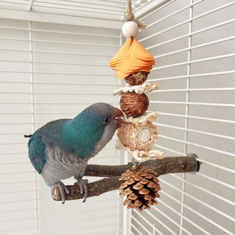 Веселая игрушка для попугая, Черный феникс, Птица пион, Разрушение, Скука, Грызение веревки, Грызение ореха, Сосновая шишка, Клетка для птиц, Декоративная подвеска