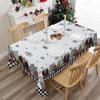 Christmas Tablecloth Dining Table Decor - Printed Festive Cover Washable Heat Resistant Rectangle Linen
