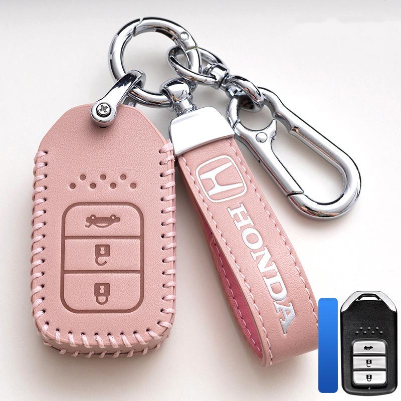 Leather Car Key Remote Cover Full Case Accessories Honda Civic Accord HR-V CR-V CRV 11th 2022 2023 City Fit Odyssey Jade RB6