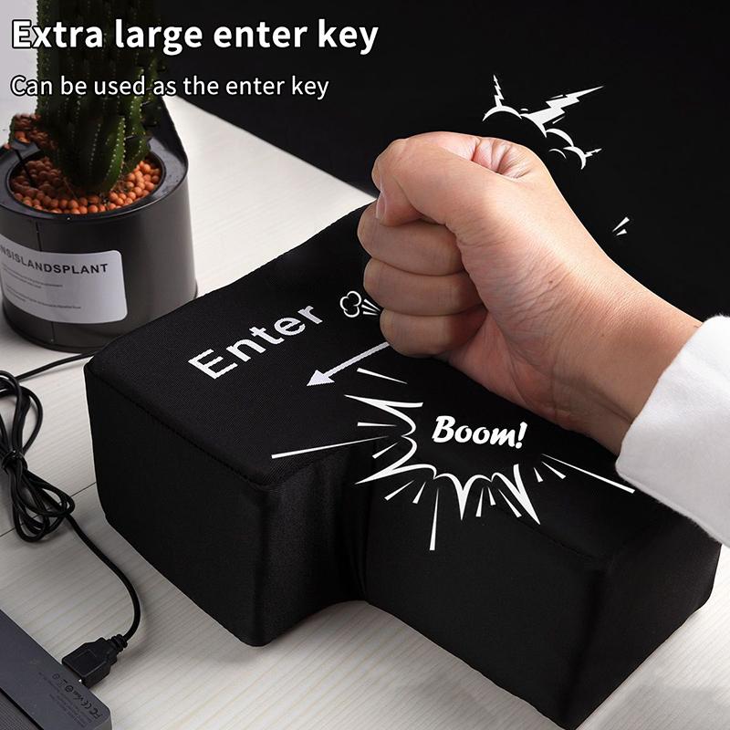 Большая USB Клавиша Enter Антистресс Кнопка Декомпрессия Компьютер Любая Клавиатура Вентиляционные Подушки Кнопка Настольная Подушка Программист Рабочий