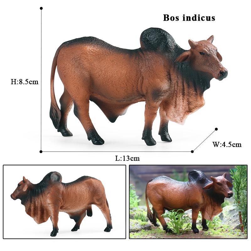 Oenux Фермерские животные Бой быков Ковбой Симуляция Домашняя птица Крупный рогатый скот Теленок Бык Вол Бык Коллекция фигурок ПВХ Модель Игрушка Детский подарок