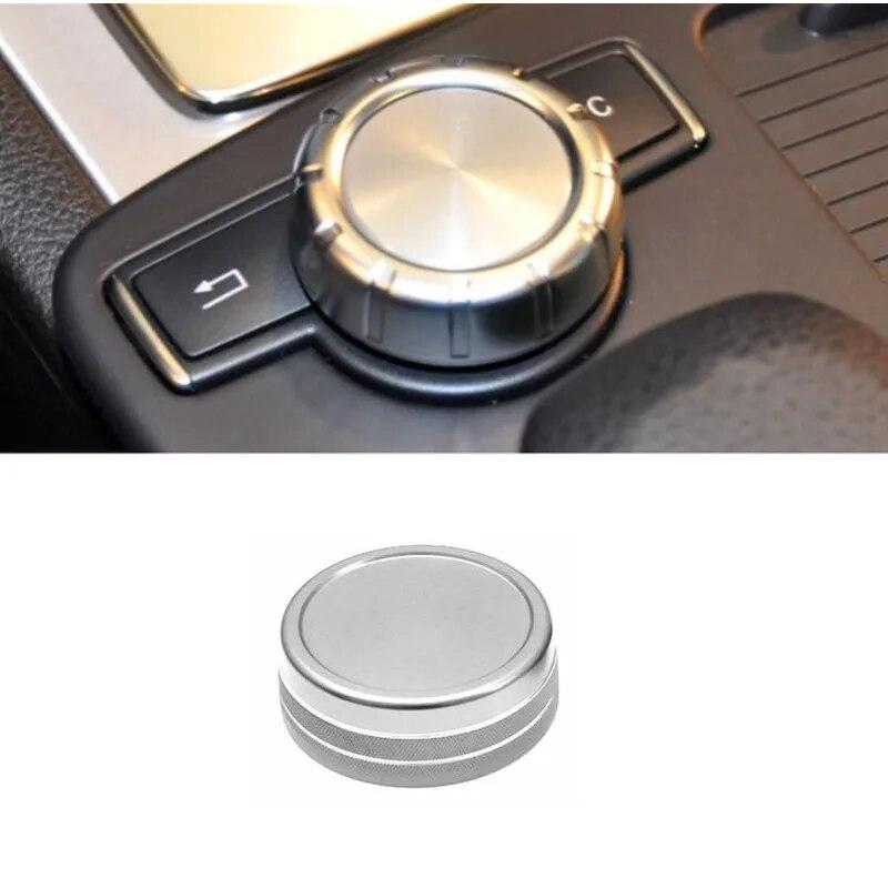 Aluminium Alloy Car Air Conditioner Knob Ring Sticker Trim For Mercedes Benz C Class W204 2008-2013 Auto Interior Accessories