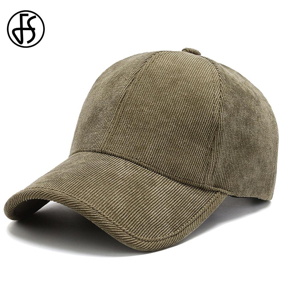 FS Trendy Army Green Corduroy Caps For Men Luxury Brand Women Baseball Cap Snapback Hip Hop Trucker Hats Casquette Homme 2025