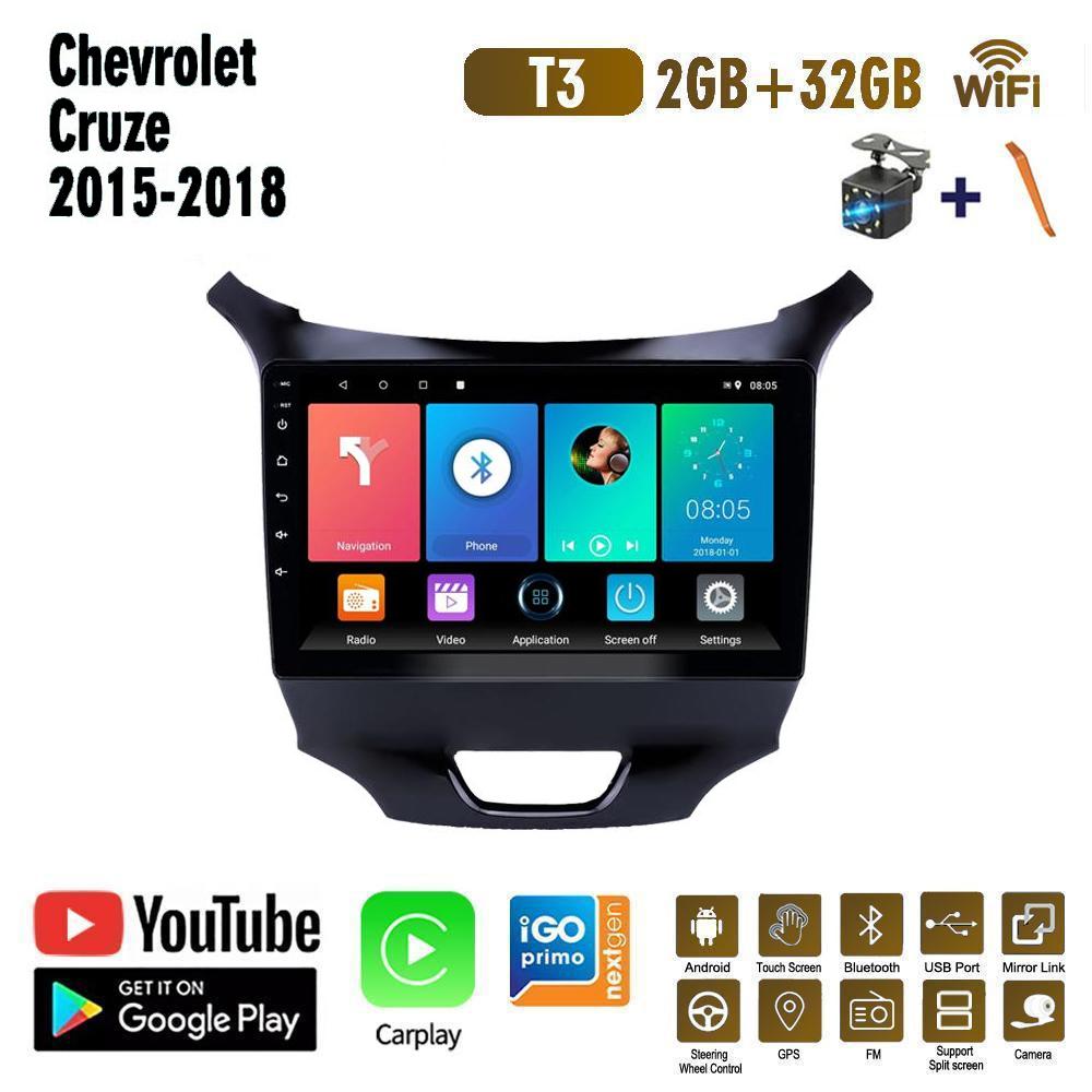 Автомобильный радиоприемник на базе Android Carplay для Chevrolet Cruze 2015-2018, мультимедийный видеоплеер, GPS-навигация, WIFI, 2 + 32 ГБ