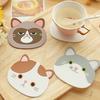 New Cute Cartoon Cat Coffee Drink Cup Placemat Beverage Pot Pan Holder Pad Kitchen Supplies Random