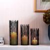 Black Bohemian Geometric Metal Candle Holder Hollow Candlestick Morocco Romantic Tealight Holder Party Wedding Decoration