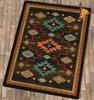Living Room Rug Black Southwestern Aztec Cross Printed Large Rectangular Carpet Non Slip for Coffee Table Sofa Floor Decor