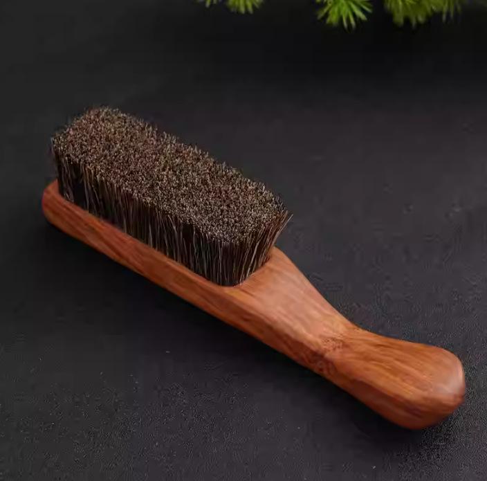 Mini Boar Bristle Brush with Purple Sandalwood and Walnuts