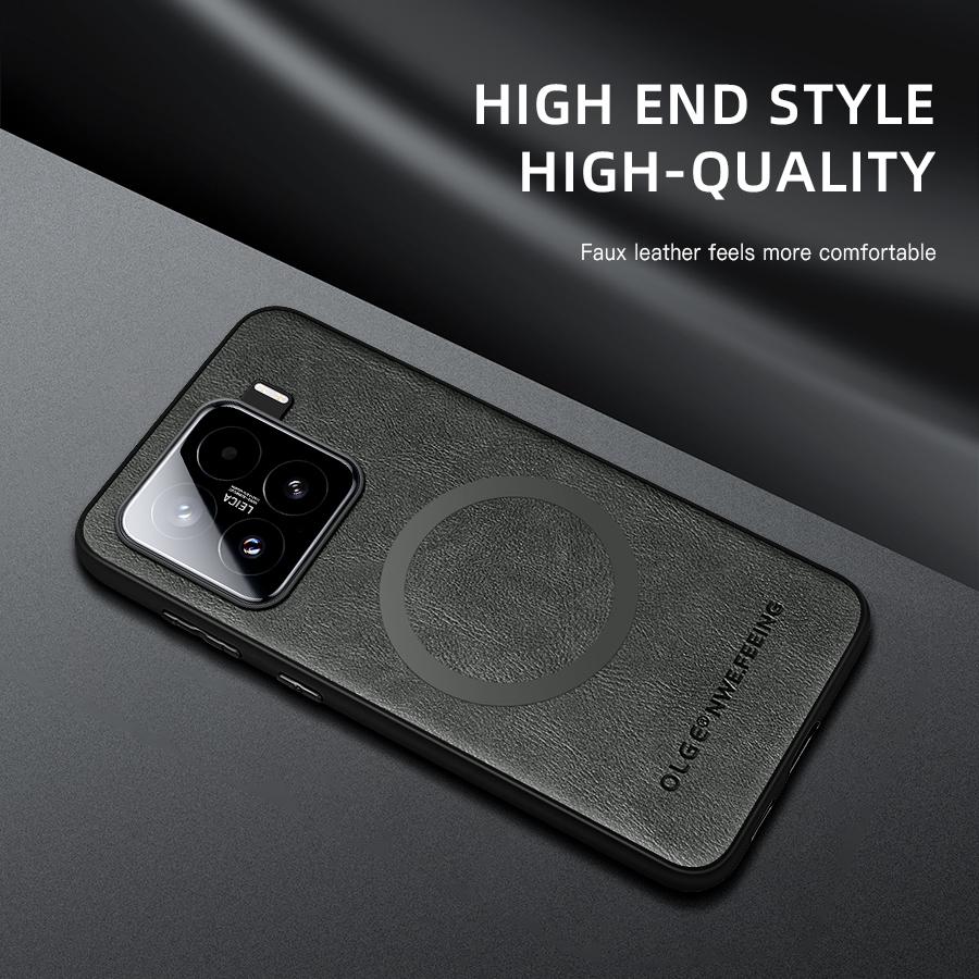 Магнитный чехол для Xiaomi 13 13T 12 12X 12S 12T 11 11T Pro Ultra Civi2 для Magsafe Wireless Charge Cover кожаные защитные чехлы