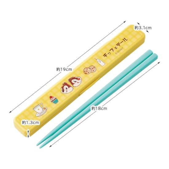 Skater Chopsticks and Chopstick Case Set, Disney Chip 'n Dale, Retro Cafe, 18cm, Antibacterial, For