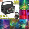 Upgrade 2 In 1 Laser + Aurora Light 480 Patterns Laser Stage Light RGB LED USB Projector Party KTV DJ Disco Lamp