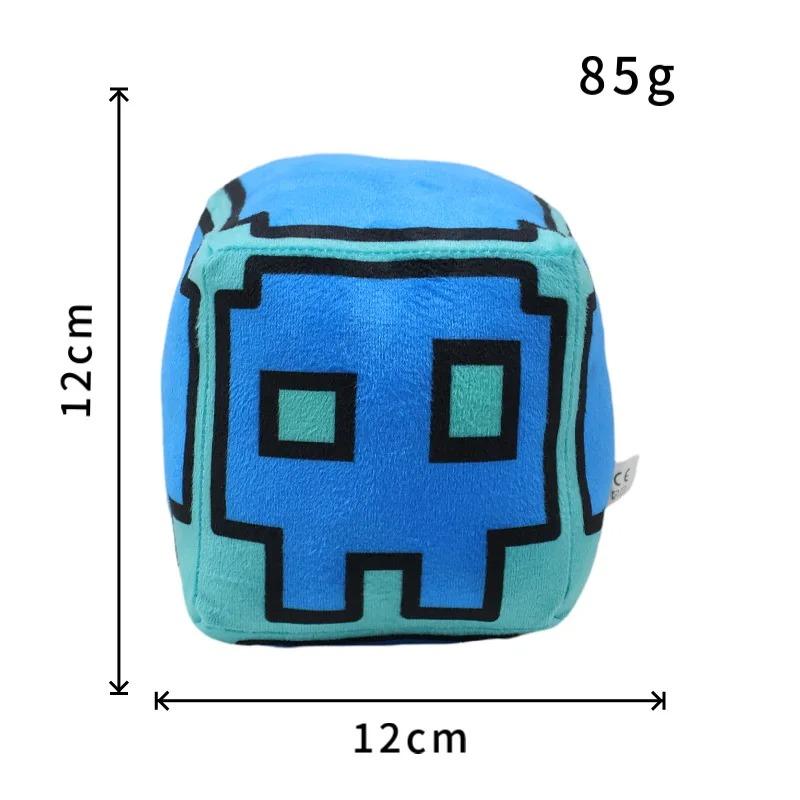 Плюшевые игрушки Geometry Dash Cube Маленькая подушка Мягкая плюшевая кукла Квадратный кулон Игра Милый домашний декор Детский подарок на день рождения