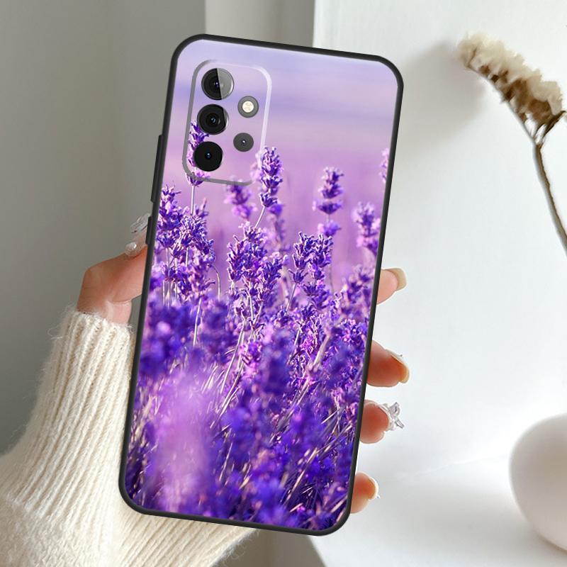 Чехол с лавандово-фиолетовыми цветами для Samsung Galaxy A13 A33 A53 A06 A17 A56 A36 A26 A16 A15 A35 A55 A34 A54 A52 A12 A32