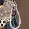Trendy Glitter Rhinestone Phone Lanyard Bright Bling Bling Diamond Crystal Keychain Anti-lost Wrist Rope Phone Accessories