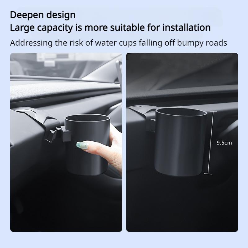 Dashboard Cup Holder for Tesla Model 3/Y/3 Highland Model Y Launch 2025 Water Cup Limiters Cup Holders Storage Box Accessories