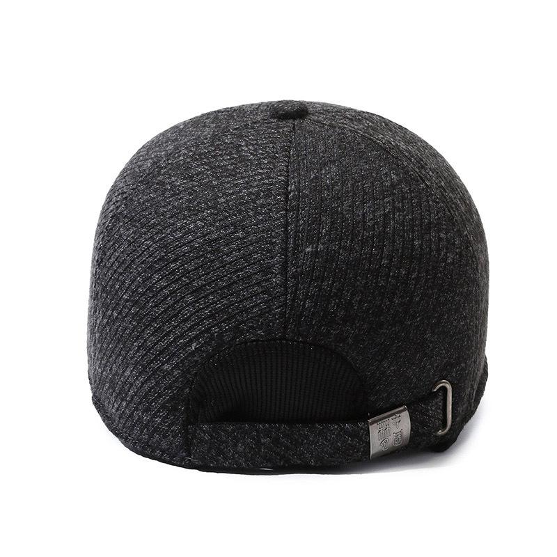 Outdoor Middle-Aged and Elderly Cap Men's Winter Warm Baseball Cap Dad Cotton Cap Ear Protection Peak Cap