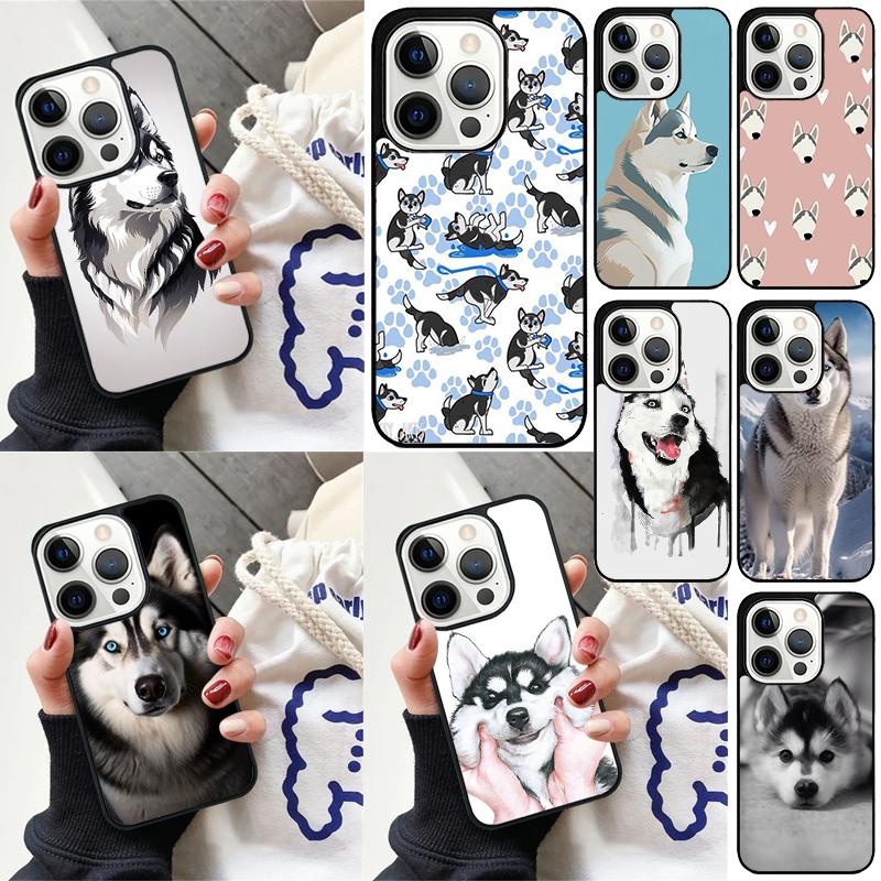 Чехол для телефона с изображением животного, собаки, хаски, для iPhone 17 Air 15 16e 14 13 Pro Max Coque 12 11 Pro Max PLUS
