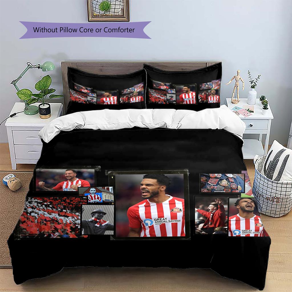 Madrid team Pattern Bedding Home Decoration Birthday Gift (1 * duvet cover + 2 * pillowcase, without core)
