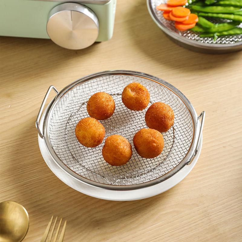 Фильтр-сетка из нержавеющей стали для остатков масла с двойными ушками - круглая решетка для слива масла во фритюре