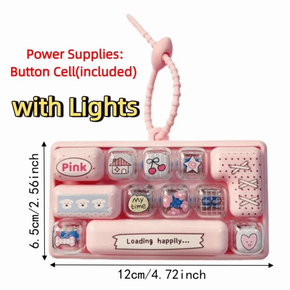 Pressable Keys 12 Keys Keyboard Keychain Clicker Sound Keyboard Clicker Keychain Bag Ornaments