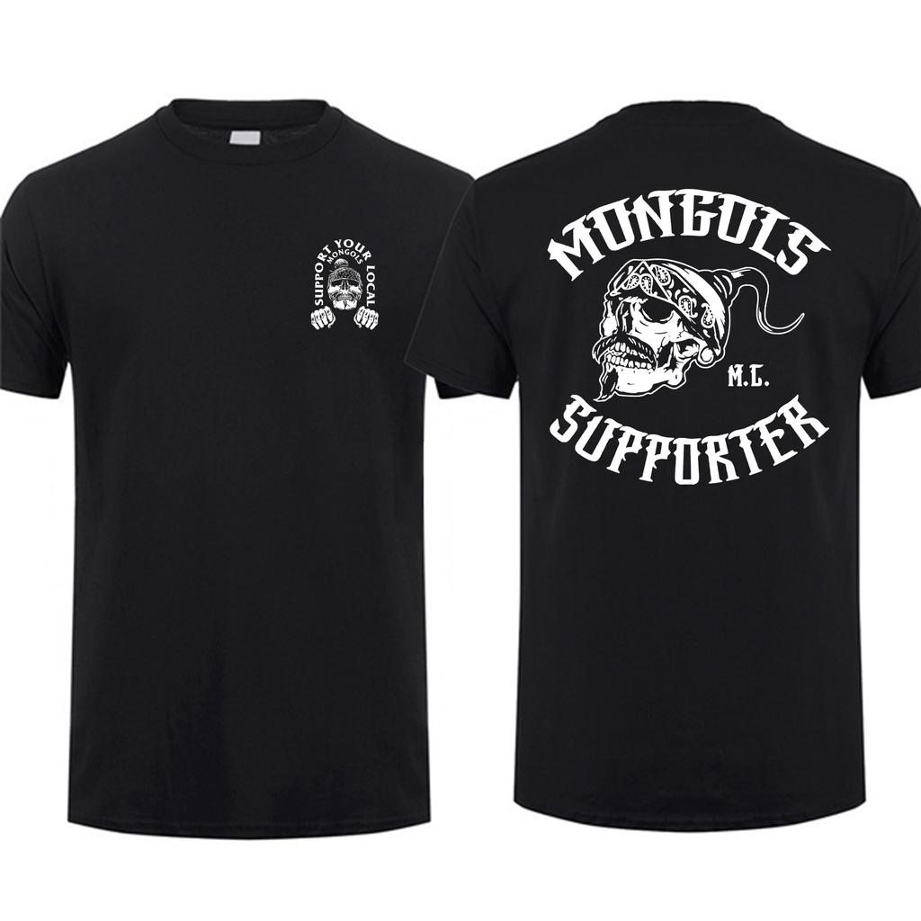 Удивительные футболки Мужская футболка свободного покроя Essential Mongols Logo Motorcycle Union Футболка Мужские футболки Графический уличный стиль