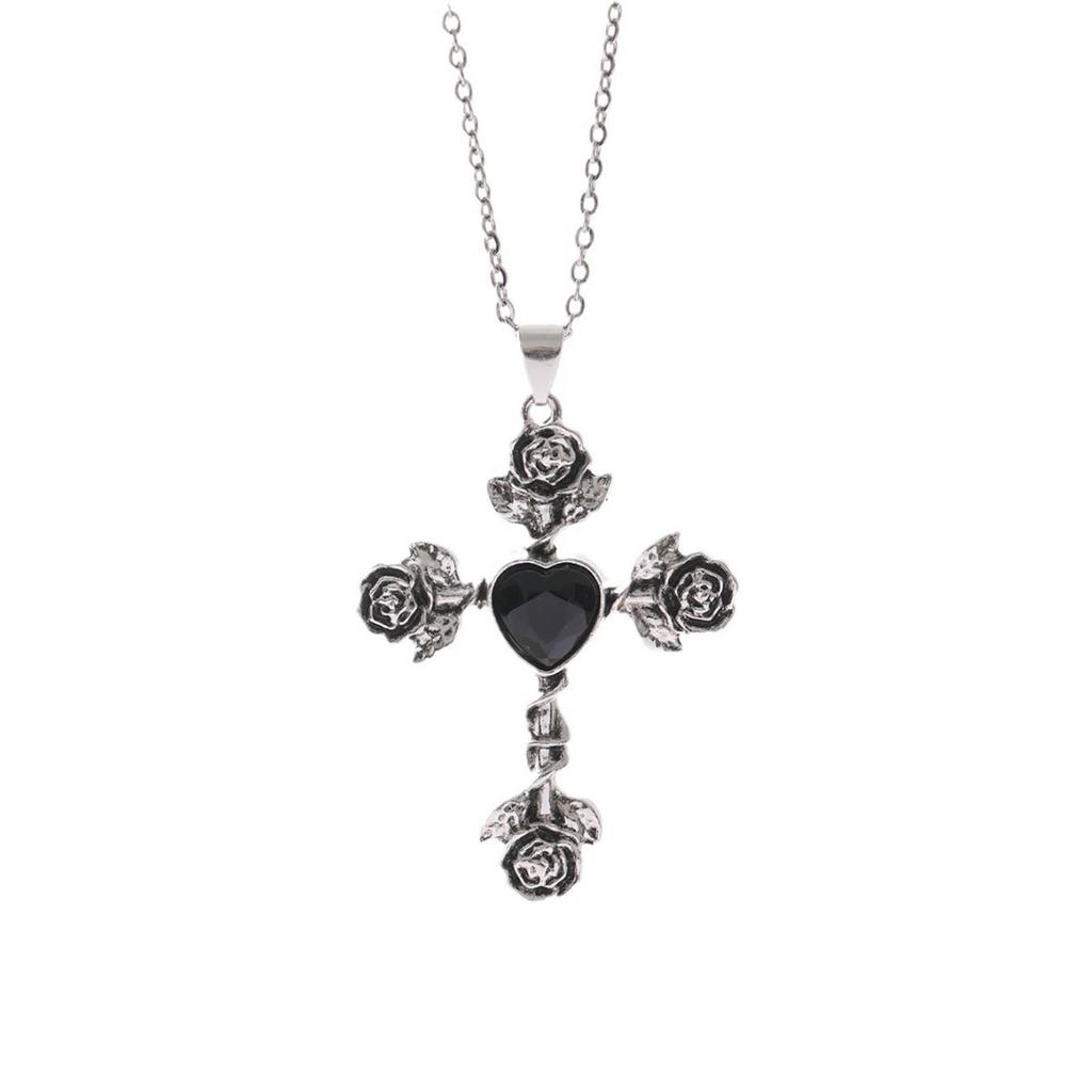 Изысканное мастерство Ожерелья Ювелирные изделия Винтажный Кулон-крест с шипами и готическим шармом для собраний