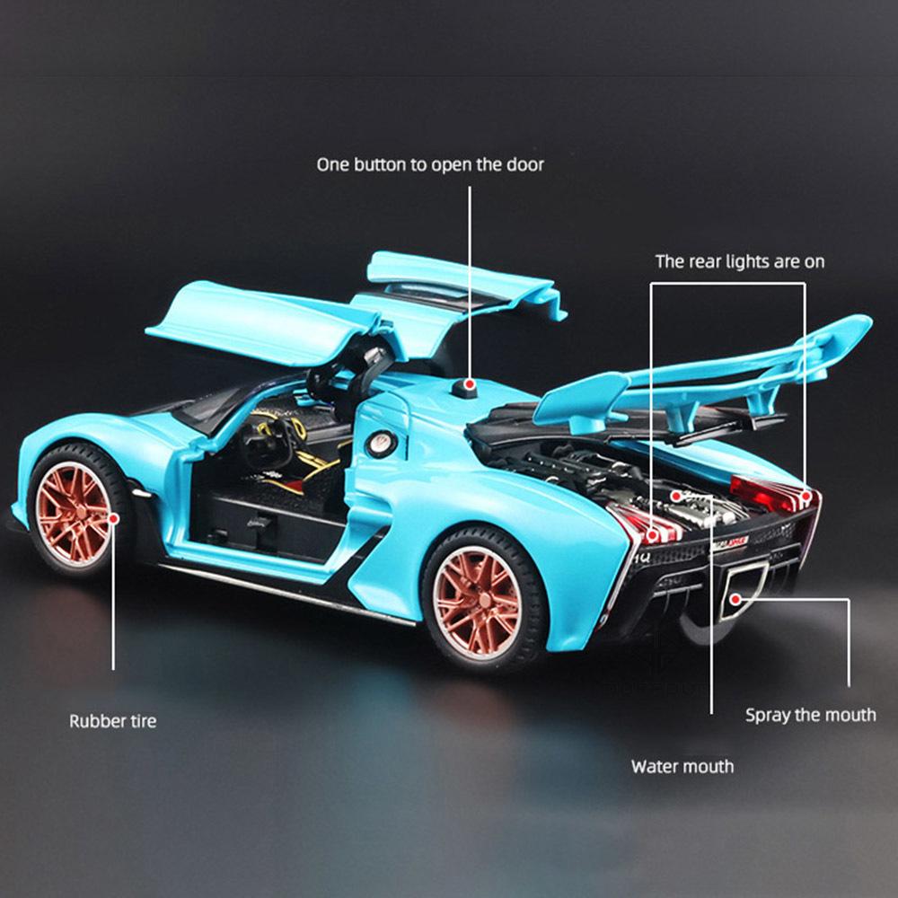 Масштаб 1/24 Hongqi S9, литая под давлением модель автомобиля, игрушечный автомобиль с откатным механизмом, звуком, светом и распылением для детей, коллекция подарков для мальчиков и девочек