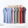 15 цветов Футболки без рукавов из модала Летняя легкая футболка с V-образным вырезом Свободные футболки Топы Повседневный базовый слой Топ Универсальный