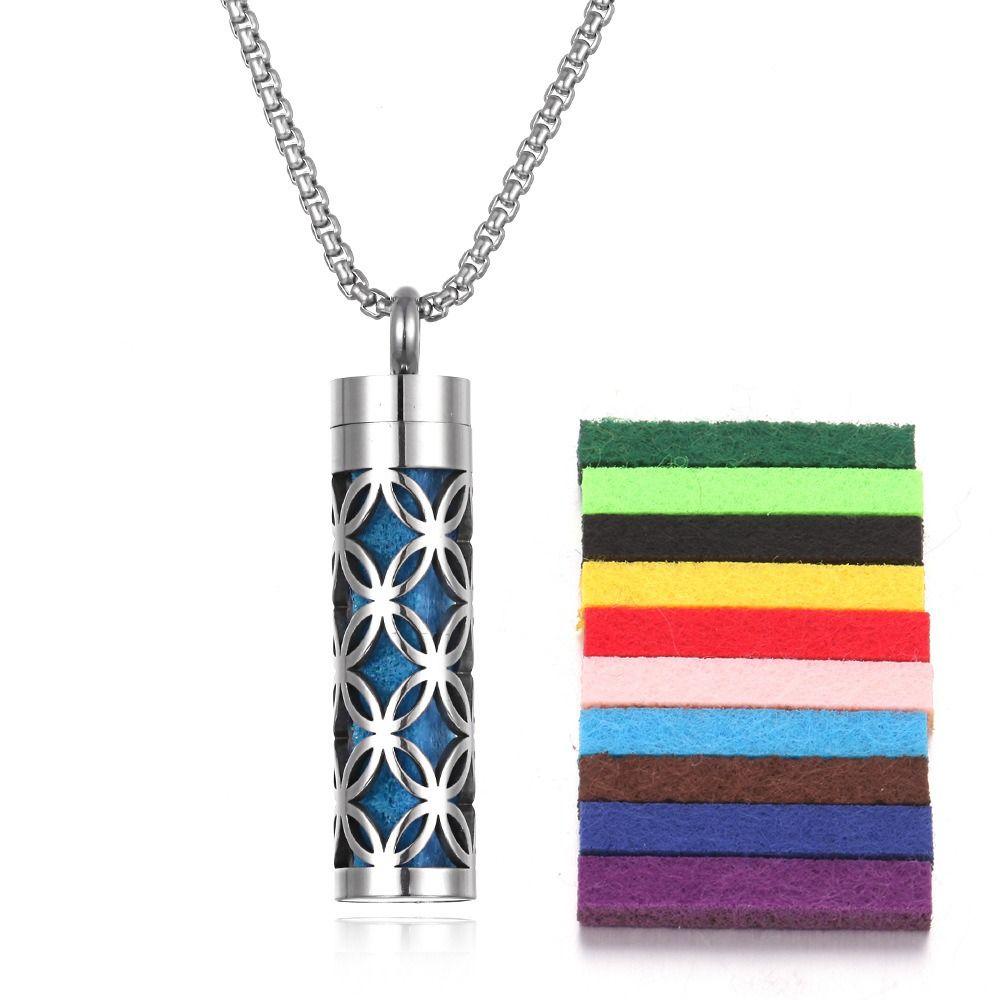 Stainless Steel Aroma Diffuser Necklace Locket Perfume Essential Oil Pendant Necklace Daily Wear
