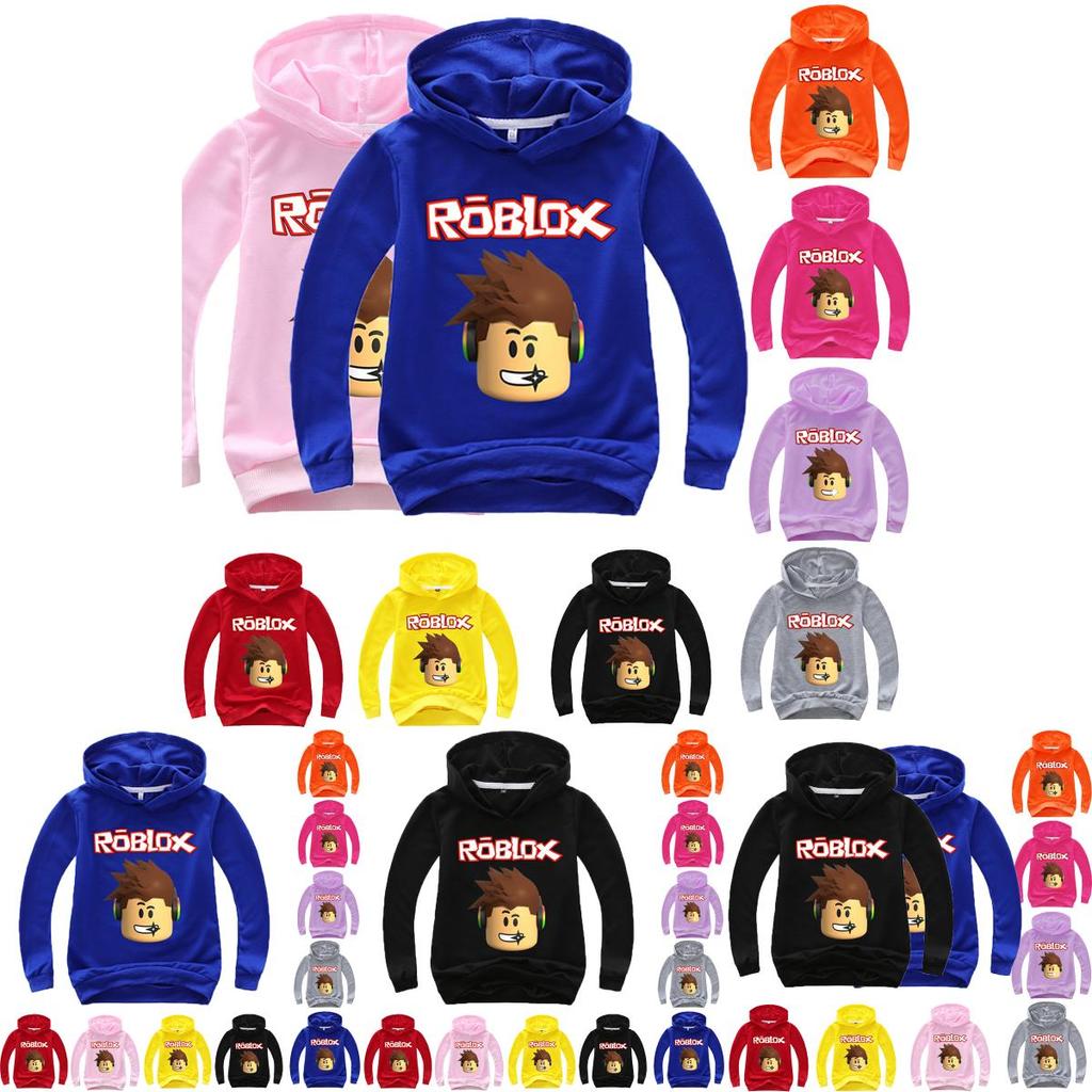 Roblox Cartoon Childrens Print Hoodie Sweater Long Sleeve Fashion Tops Pullover