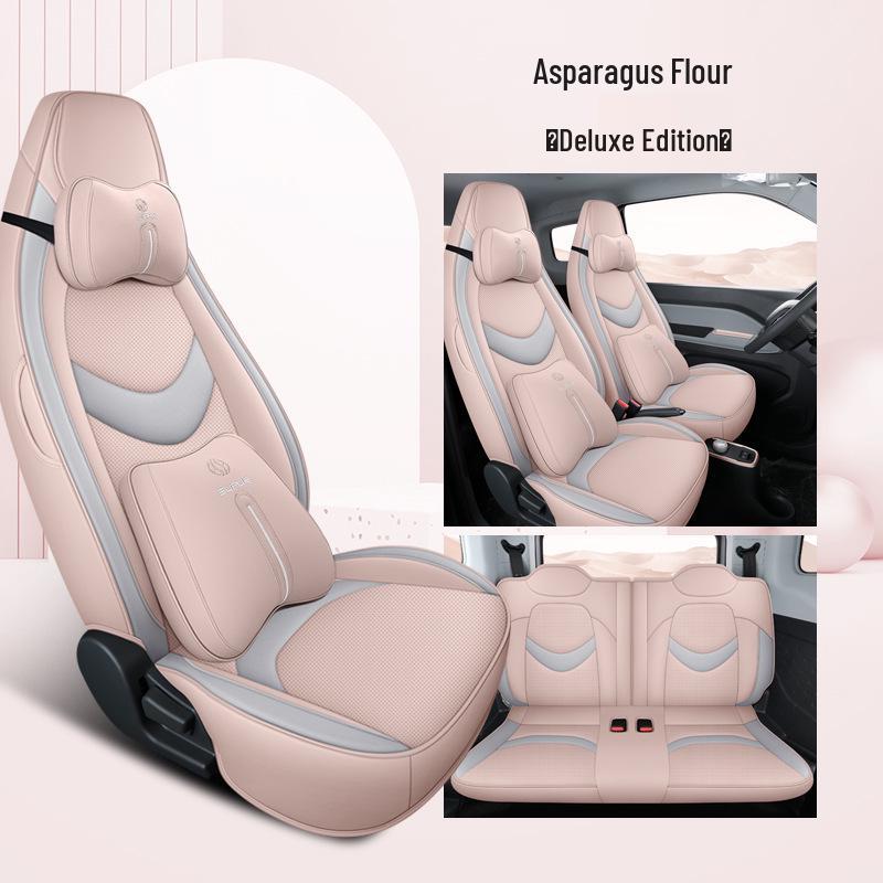 DJGY Chery QQ Ice Cream Car Seat Covers: Sporty Leather, Four-Season Cushion Set