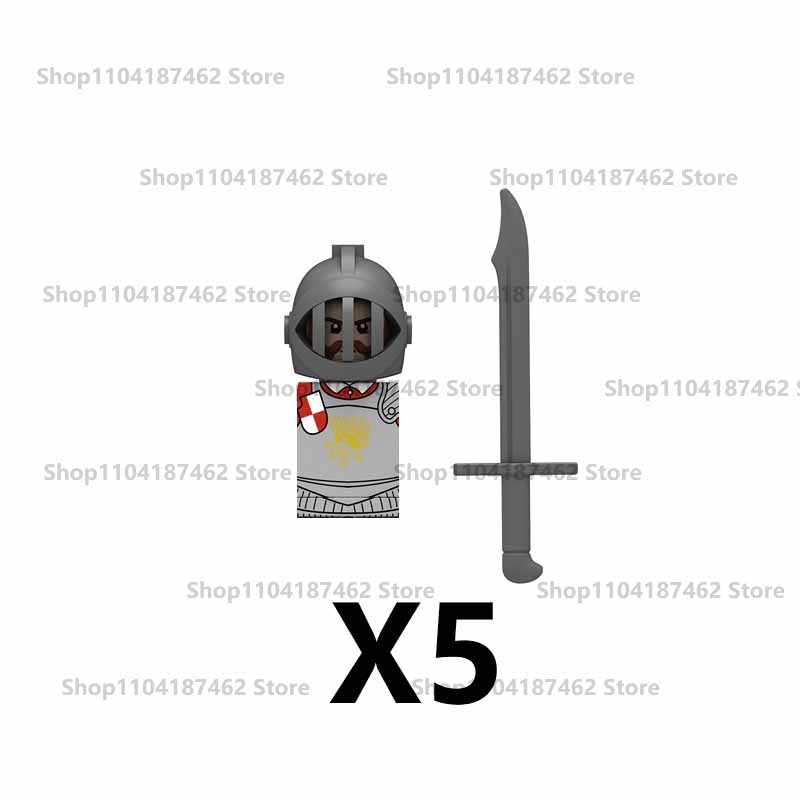 Средневековый Военный Замок Рыцарь Армия Набор Строительные Блоки Зеленый Дракон Воин-волк Война Роз Боевой Конь Оружие Кирпичные Игрушки