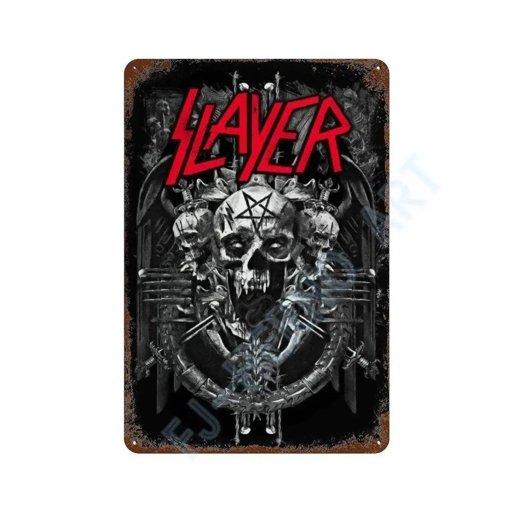 Винтажный Постер Альбома Slayer Хэви-метал Металлическая Жестяная Вывеска Табличка Nordic Настенное Искусство Тарелки для Декора Комнаты Дома Подарки для Мальчика