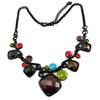 [P8426] - Designer Necklace 'Acapulco' Black Multicolored - 3.5 Cm