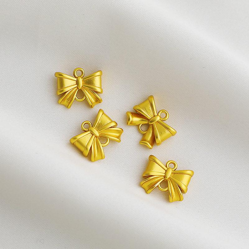 Gold-Plated Double Pendant Butterfly Bow Charm Bracelet Necklace DIY Jewelry Tassel Accessory