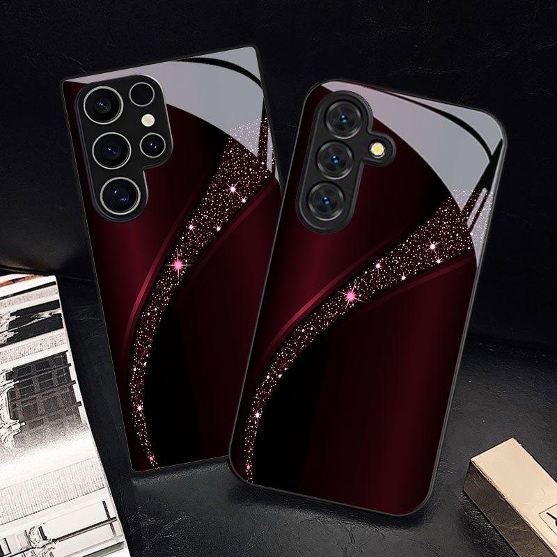 Стеклянный чехол для телефона с волнообразным узором, подходящий для Samsung Galaxy S26 S25 S24 S23 S22 S20 FE Ultra Plus, противоударная задняя крышка