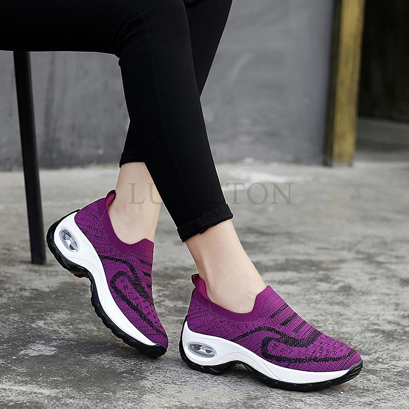 Tenis Feminino Женские теннисные туфли Спортивная обувь для зала Женские кроссовки Tenis Slip on Air Mesh Женские кроссовки на плоской подошве