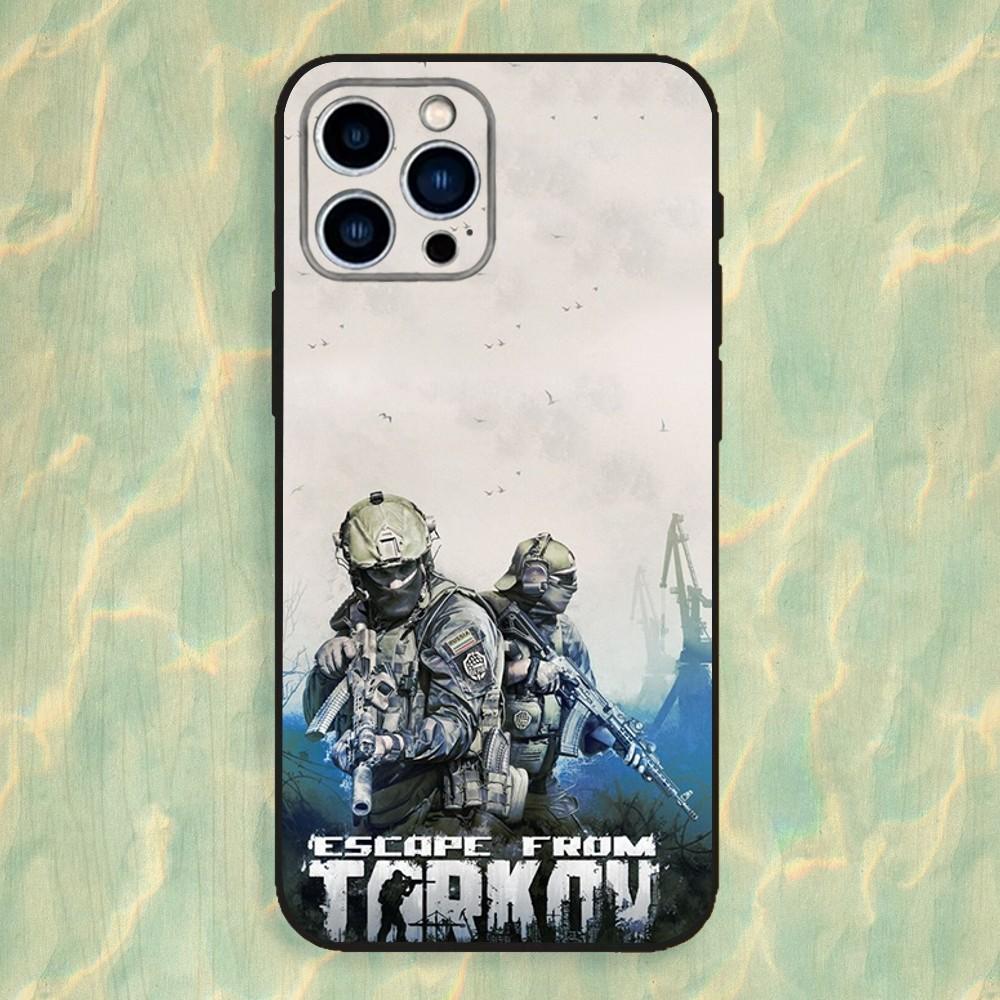 Игровой Чехол E-Escape From T-Tarkov для iPhone 16,15,14,13,12,11 Plus,Pro Max,XS,X,XR,SE,Mini,8,7, Мягкий Силиконовый Черный Чехол