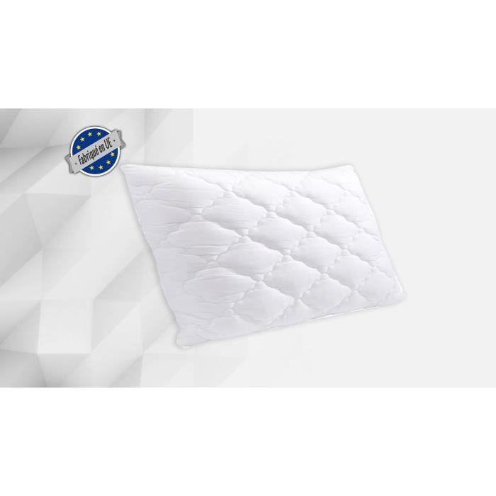 Oreillers à Mémoire de Forme - Fabriqué en Europe - 50x70cm - Microfibre - 100% Mousse de polyuréthane - Blanc