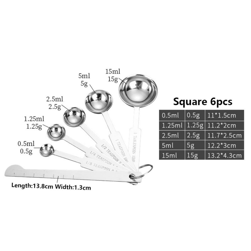 Food Grade Measuring Spoon Set with Scale Measuring Ruler Coffee Measuring Spoon Multipurpose Stackable Kitchen Measuring Cup