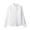 MUJI Французская льняная рубашка с потертостями, белая, размер L 15126705, мужская