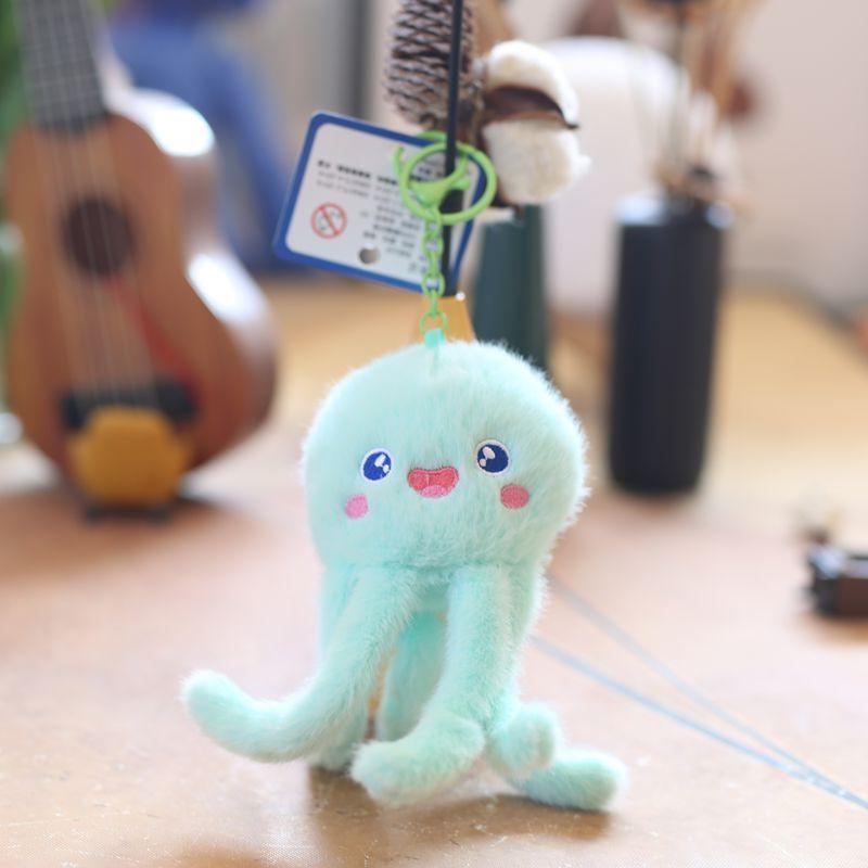 Cute Cute Marine Animal Jellyfish Pendant Plush Toy Doll Crab Lobster Keychain Bag Hanging Decoration