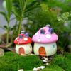 Resin Fairy Garden Craft Decoration Miniature Micro Gnome Terrarium Mediterranean House Mushroom Castle Gift