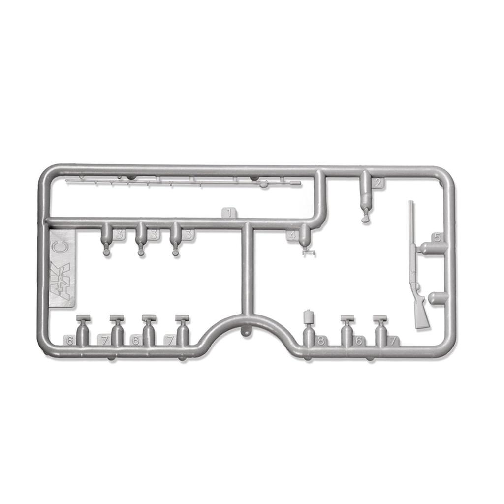 AK Interactive Hunting Fishing Figure Set of 4 Plastic Model AK35026 1/35 & (Human/Animal)
