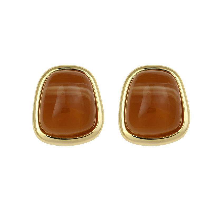 Янтарные серьги-гвоздики неправильной формы, женские нишевые серьги, простые серьги Майяра