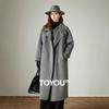 Chuyu Women's 2025 Winter Mid-length Double-faced Wool Coat